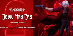 Arte da segunda temporada de Devil May Cry na Netflix mostrando Dante