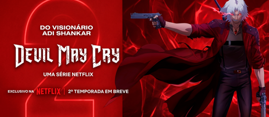 Arte da segunda temporada de Devil May Cry na Netflix mostrando Dante
