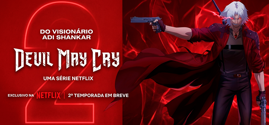 Arte da segunda temporada de Devil May Cry na Netflix mostrando Dante
